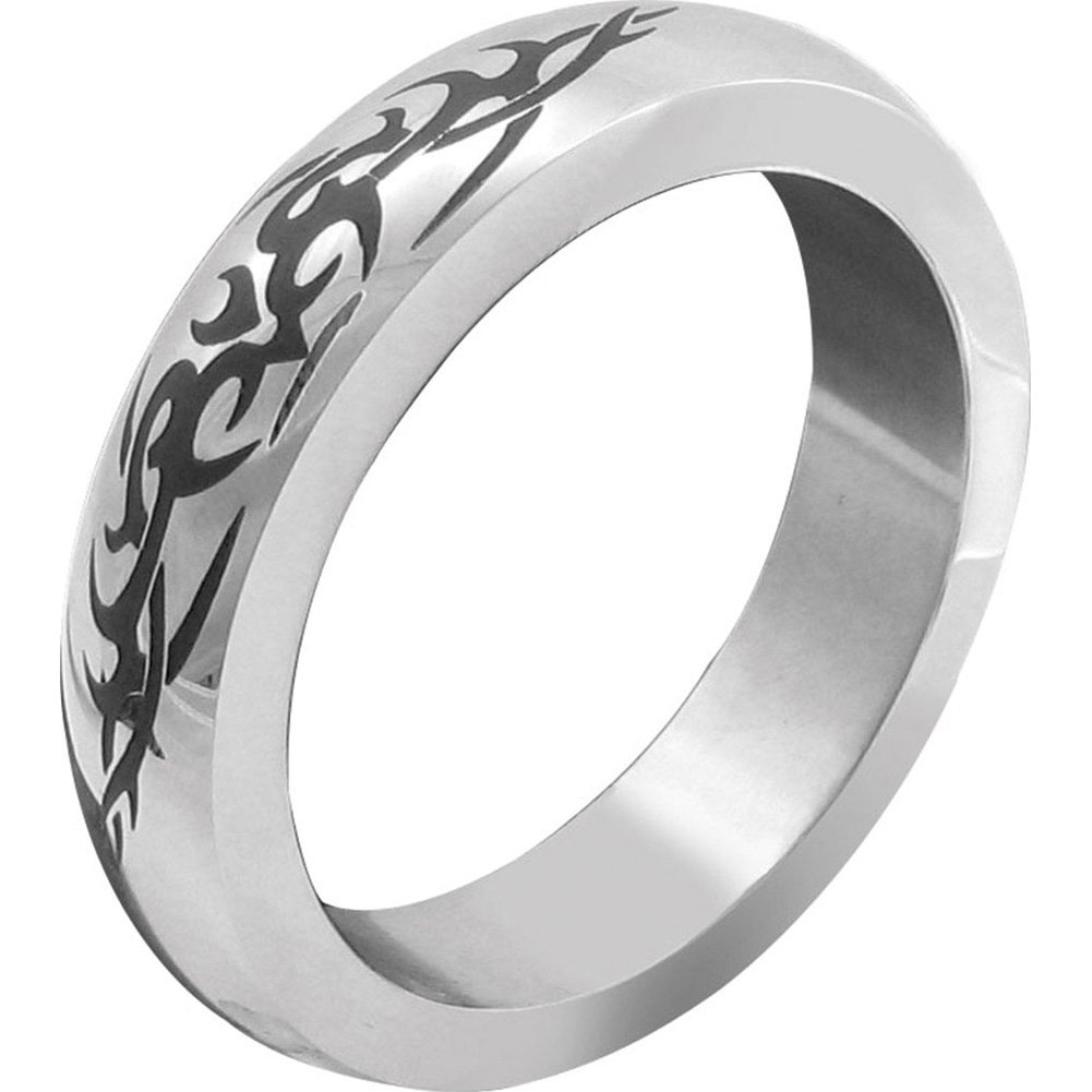 H2H Premium Stainless Steel Cockring with Tribal Design, 2