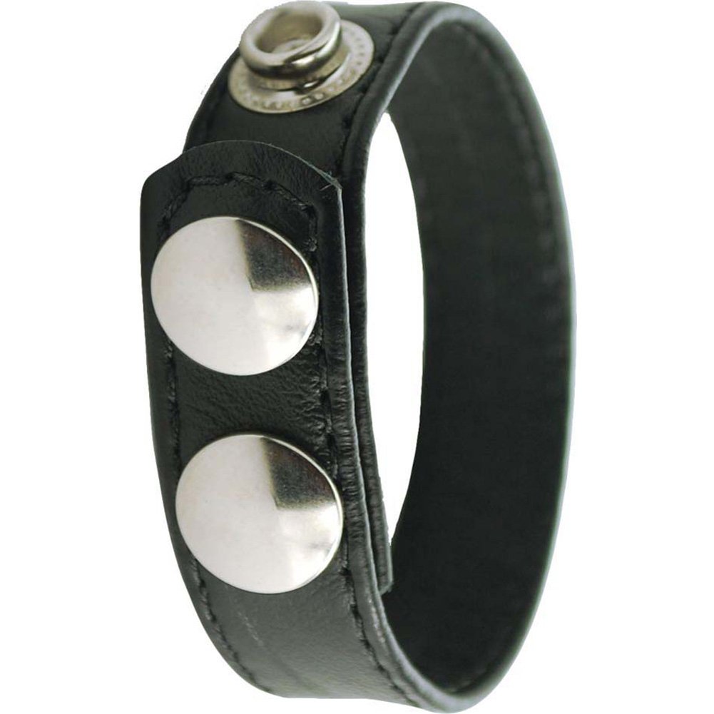 Spartacus Plain Joe Sewn Leather Cock Ring With Snap