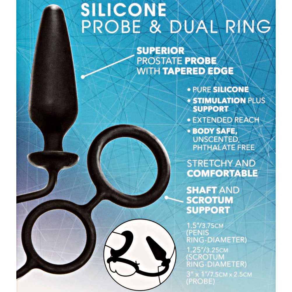 Dr Joel Kaplan Silicone Anal Probe And Dual Ring 3 Jet Black