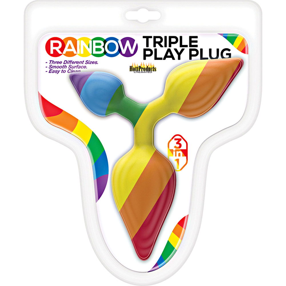 Hott Products Triple Play Butt Plug Rainbow Dearlady Us