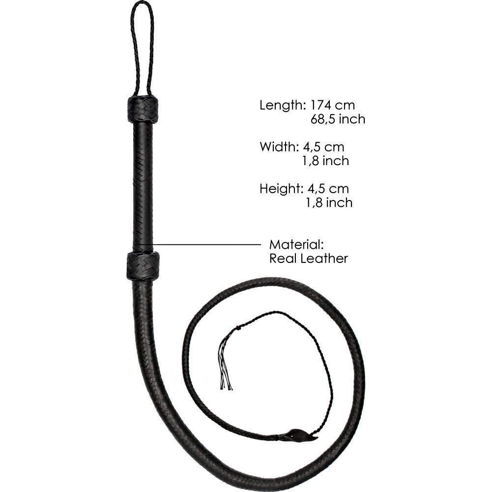 Ouch Pain Real Leather Bullwhip, 58