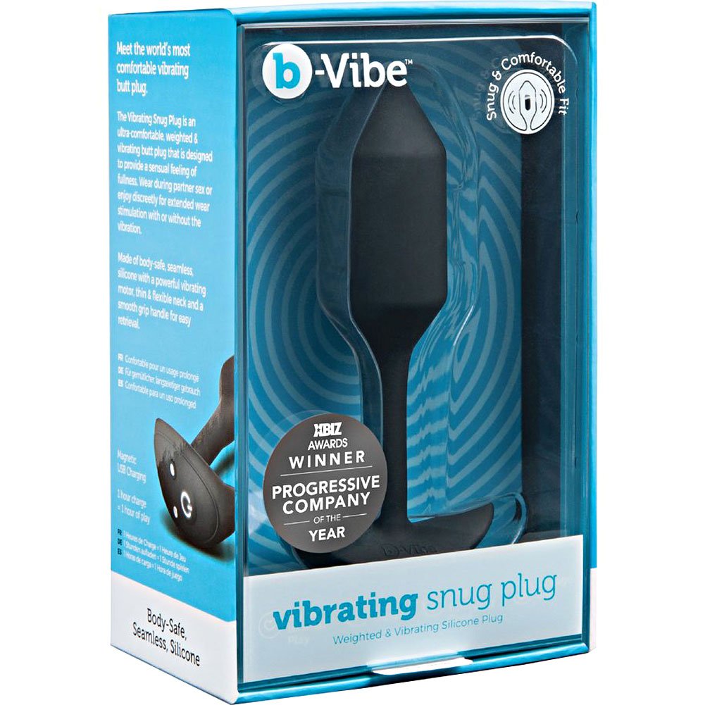 B Vibe Weighted Vibrating Snug Plug 4 3 Black